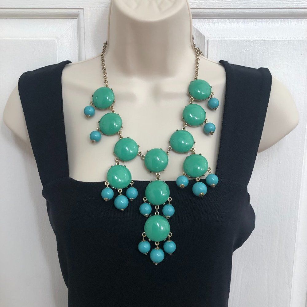 Ily Couture Statement Necklace Green/Turquoise